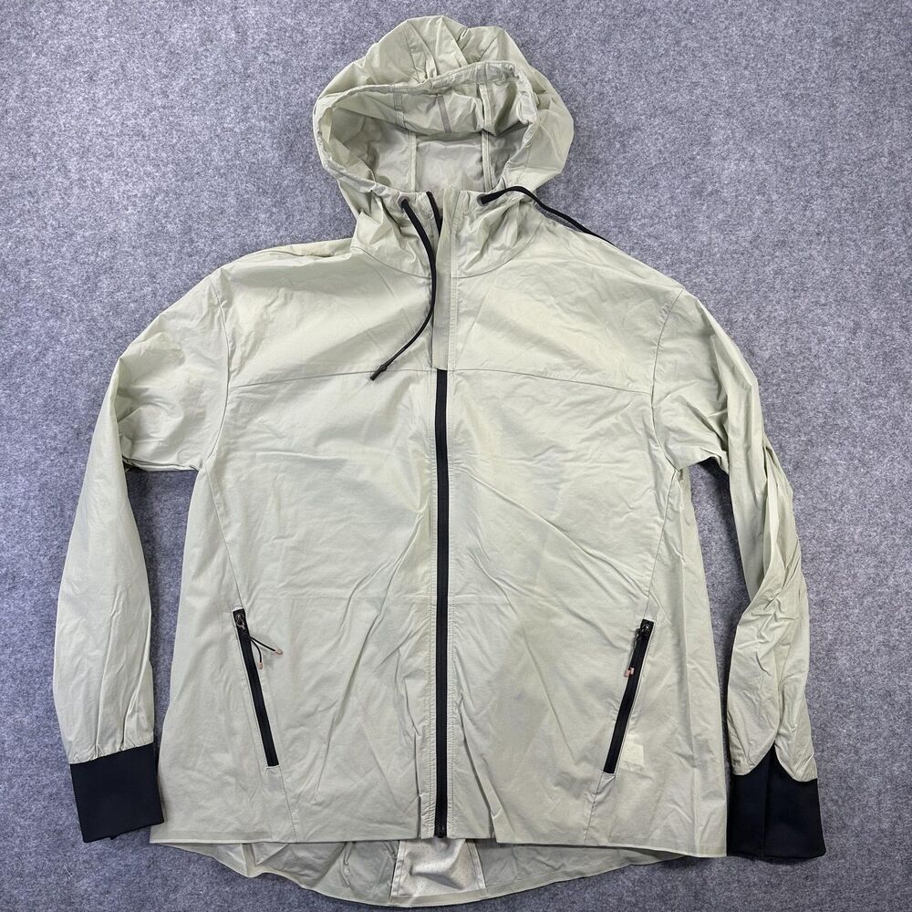 REI Co-op Jacket Womens 2XL Green Hooded Windbreaker Zip Pockets